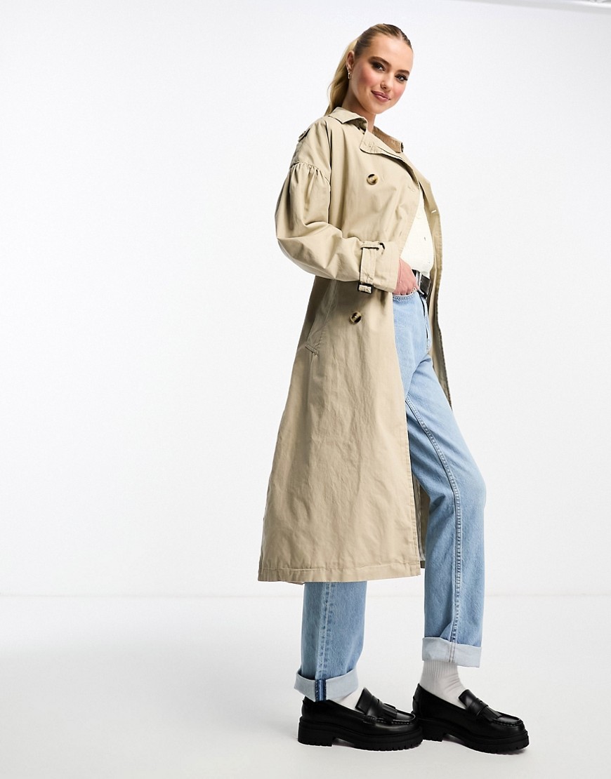 French Connection classic belted mac in taupe-Neutral