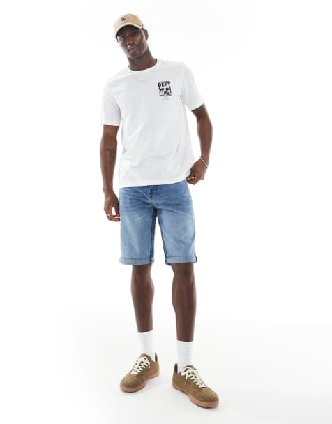 French Connection classic denim shorts in light wash blue - view 1