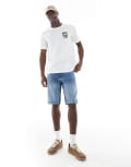 [French Connection Mens] French Connection classic denim shorts in light wash blue XL Ind 07