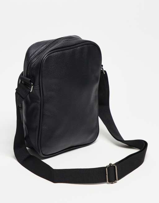 French Connection classic faux leather flight bag in black ASOS