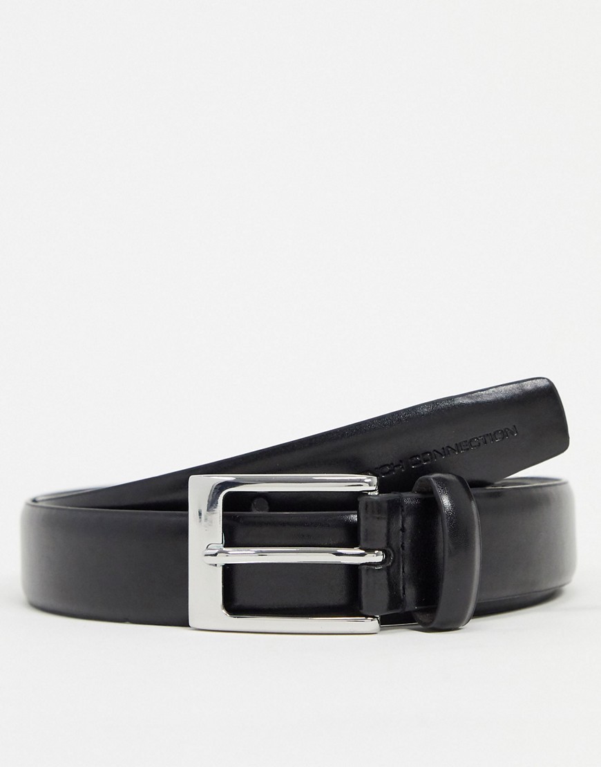 French Connection Classic leather belt in black