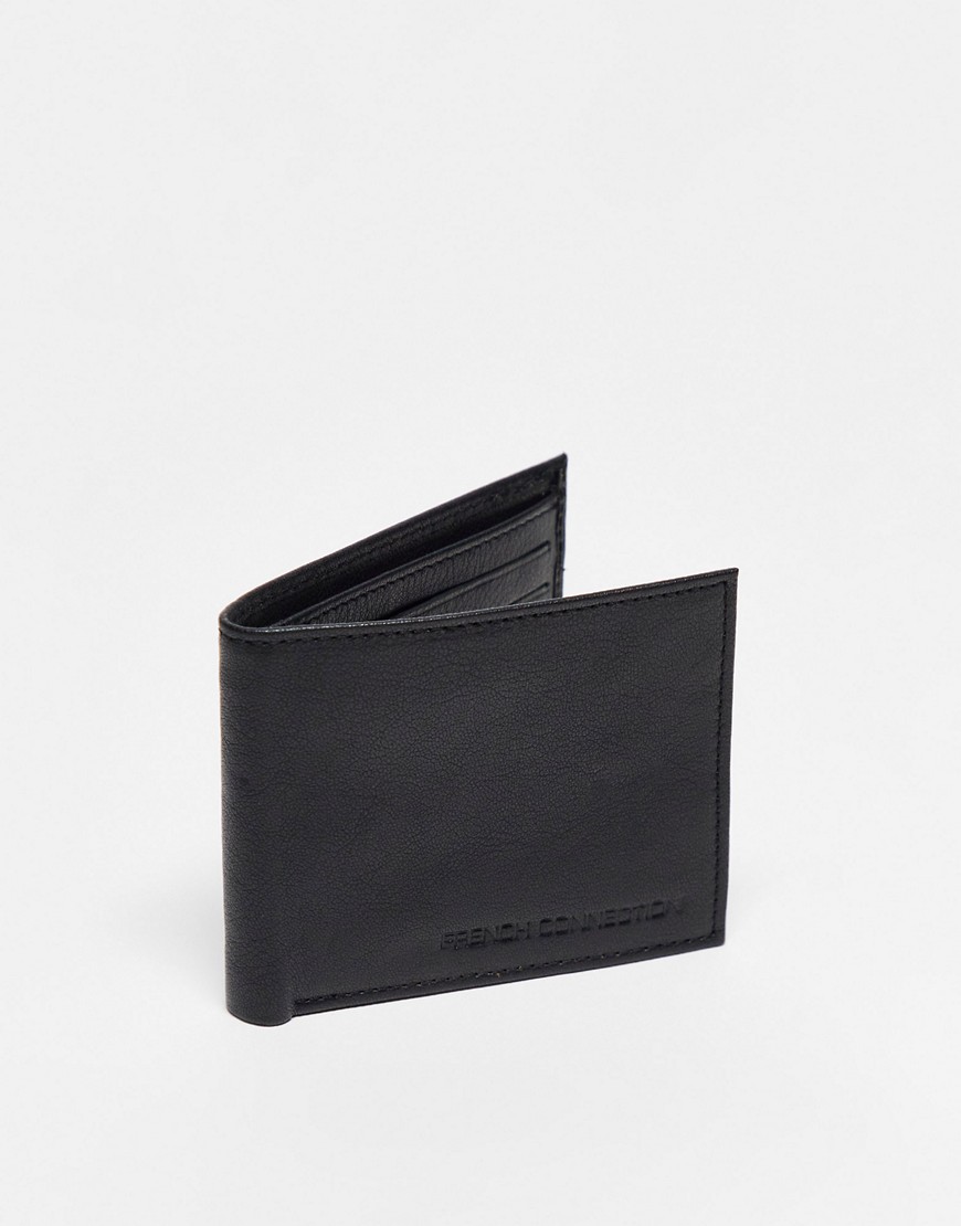 French Connection Classic Leather Bi-fold Wallet In Black