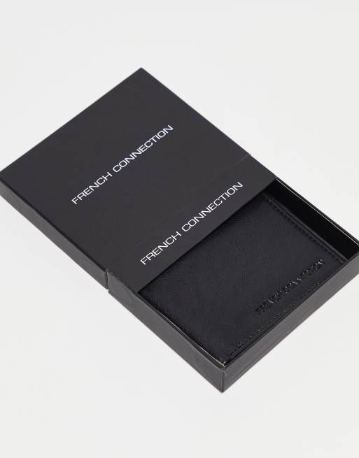 French Chèvre Bifold Leather Wallet in Black No Personalization