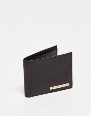 French Connection Classic Leather Bi-fold Wallet In Brown