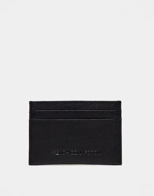 French Connection classic leather cardholder in black