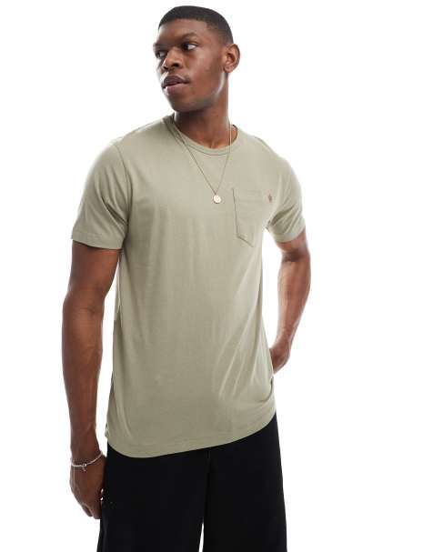 French Connection classic pocket t-shirt in light khaki - view 1