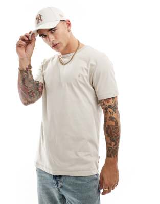 French Connection Mens French Connection classic short sleeve t-shirt in stone-Neutral