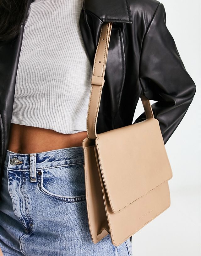 French Connection classic shoulder bag in stone