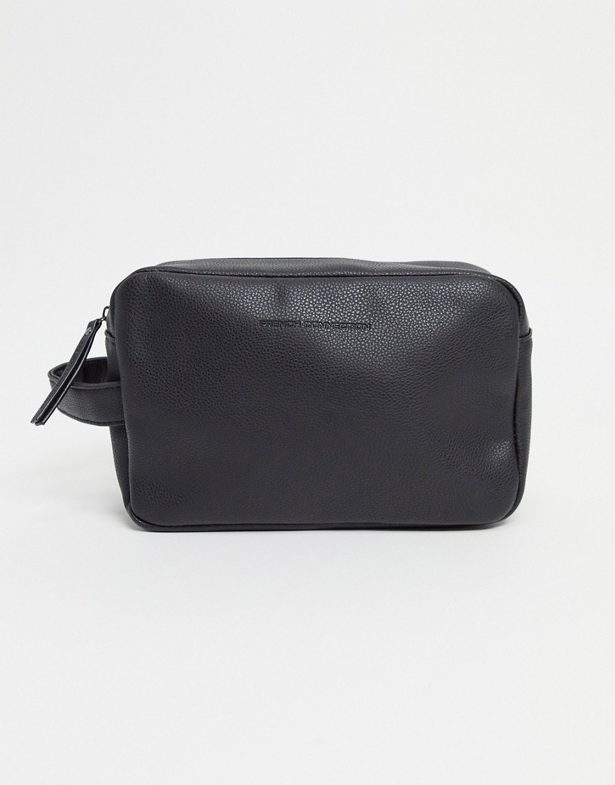 French Connection Classic Washbag In Black Matt