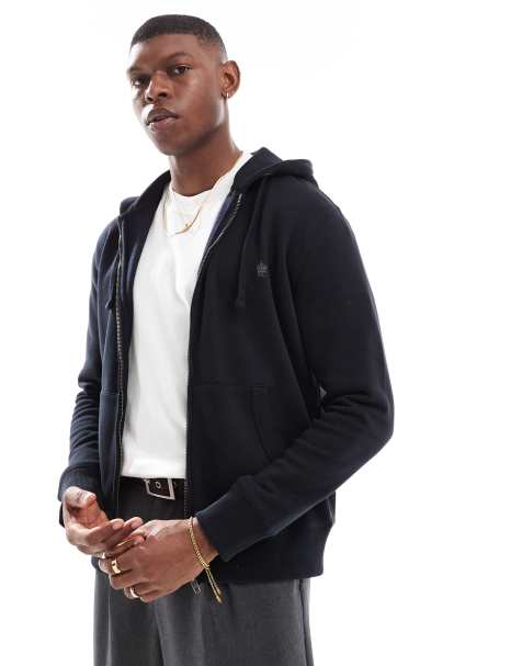 French Connection classic zip up hoodie in navy - view 1