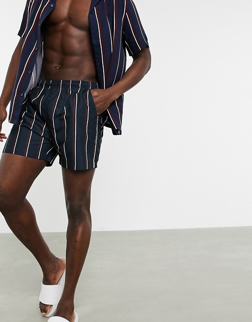 French Connection co-ord swim short in stripe print