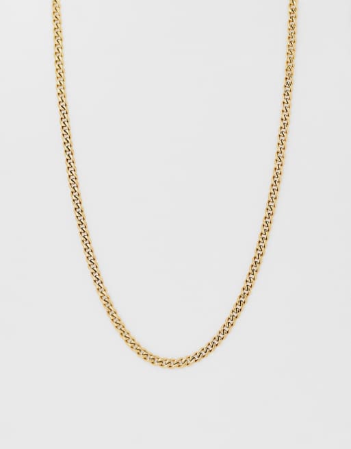 French Connection - Collana a catenina cubana color oro da 5 mm
