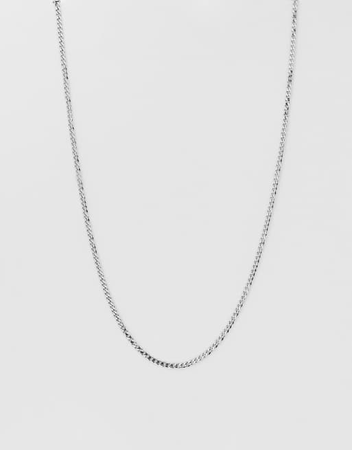 French Connection - Collana a catenina cubana in argento da 3 mm