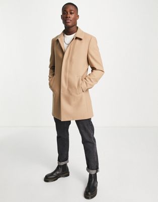 French Connection collar coat in camel