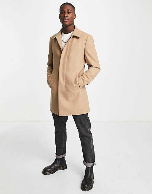 French Connection collar coat in camel |