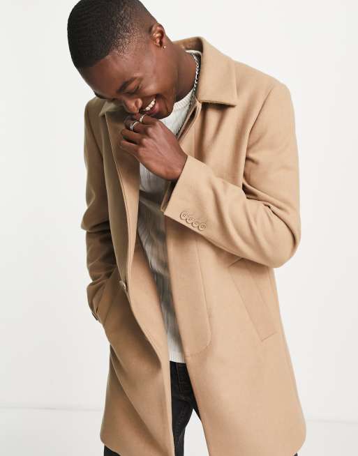 French Connection collar coat in camel ASOS