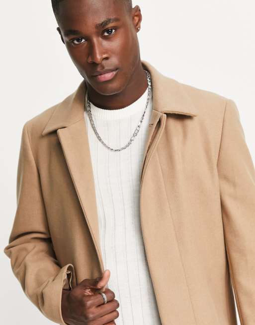 credit Dan Ook French Connection collar coat in camel | ASOS