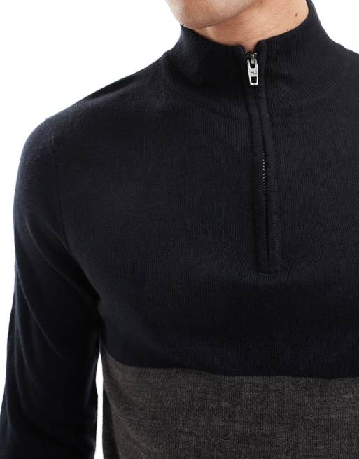 French Connection Coltrui met korte rits en col in contrasterend