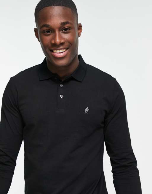 French Conn Da Uomo Nera Cotone Polo Con Colletto Taglia M 
