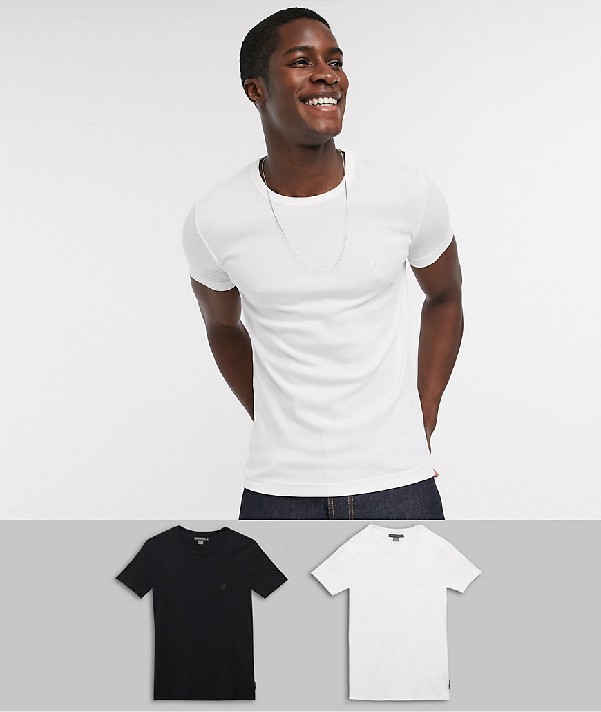 French Connection - Confezione da 2 T-shirt attillate-Multicolore