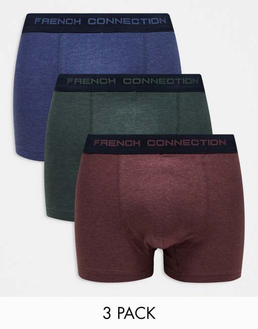 French Connection - Confezione da 3 boxer aderenti multicolore