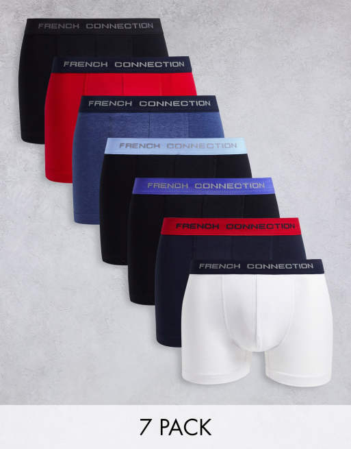French Connection - Confezione da 7 paia di boxer multicolore