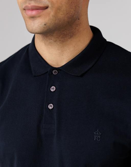 French Connection - Coordinato con polo e pantaloncini in cotone blu navy, 3 di 4