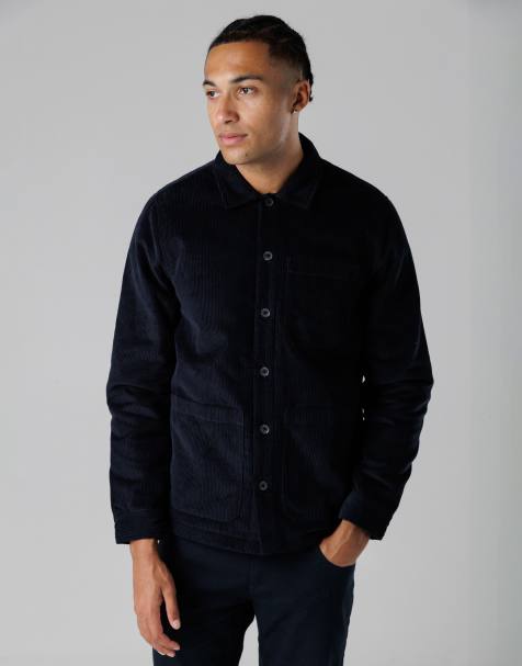 French Connection Cord button up jacket in navy - view 1