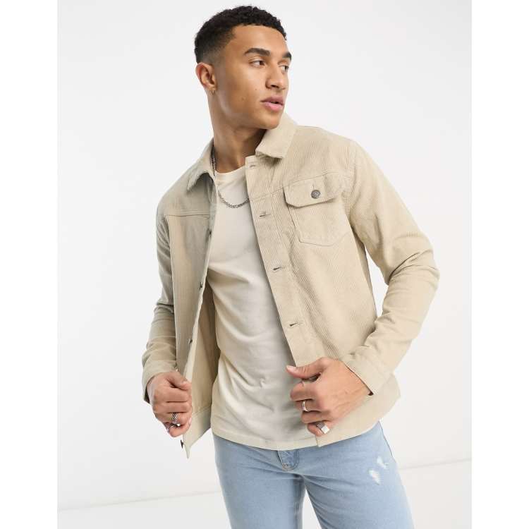 French Connection cord jacket in stone ASOS