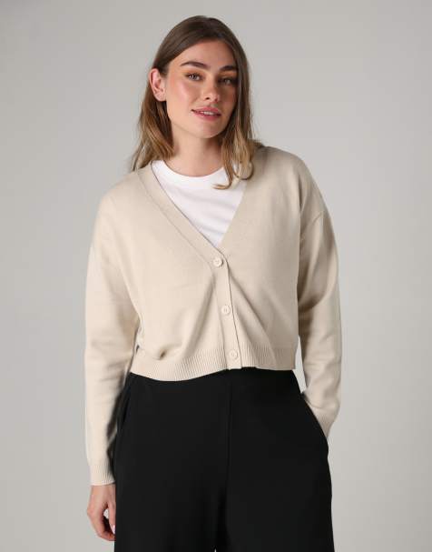 French Connection Cosy button up relaxed fit cardigan in cream - view 1