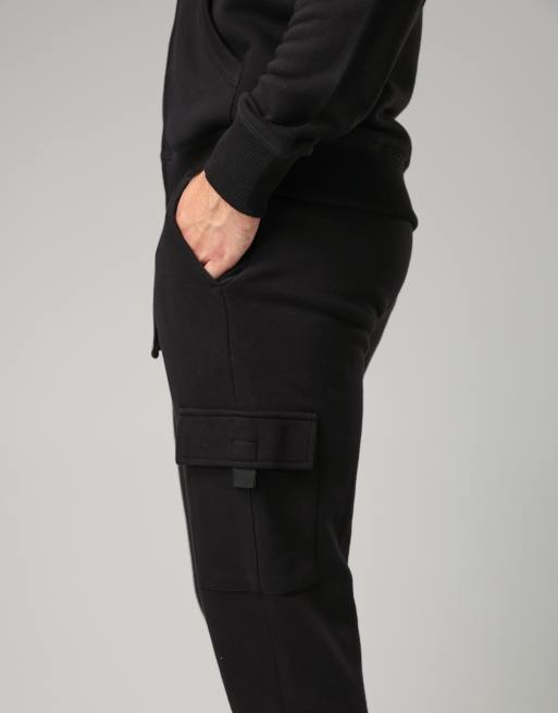 French Connection Cotton blend cargo-style joggers in black, 4 of 4