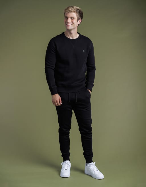 French Connection Cotton blend crew neck sweatshirt in black, 3 of 4