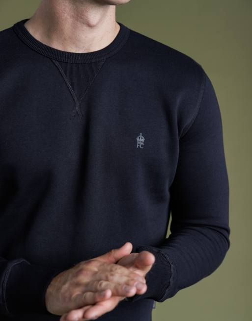 French Connection Cotton blend crew neck sweatshirt in navy, 4 of 4