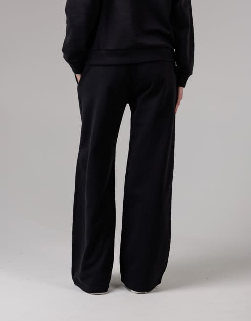 French Connection Cotton blend elasticated wide leg joggers in black, 2 of 4