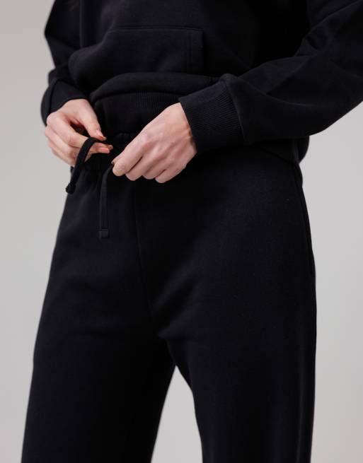 French Connection Cotton blend elasticated wide leg joggers in black, 3 of 4