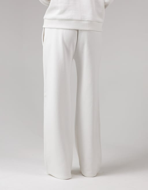 French Connection Cotton blend elasticated wide leg joggers in ivory, 2 of 4
