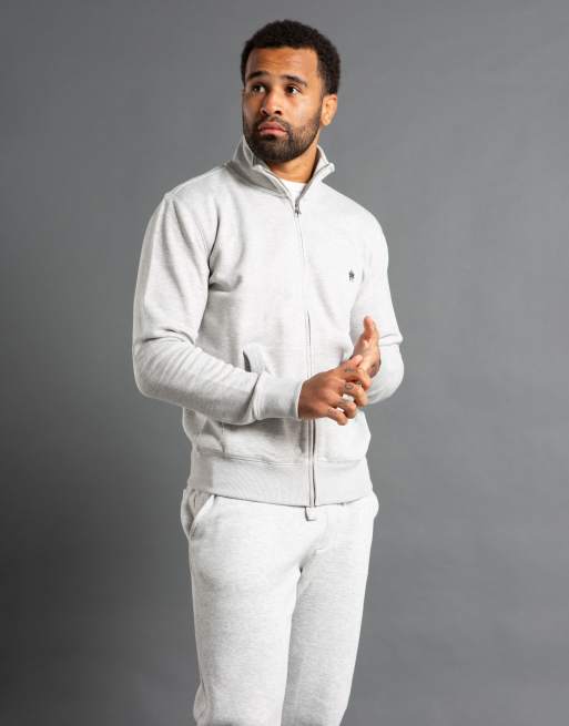 French Connection Cotton blend funnel neck zip jumper in light grey, 4 of 4