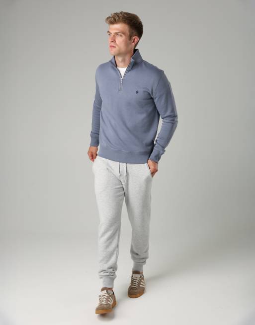 French Connection Cotton blend half-zip jumper in light blue, 3 of 4