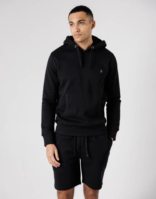 French Connection Cotton blend hoody and shorts co ord set in black, 2 of 4