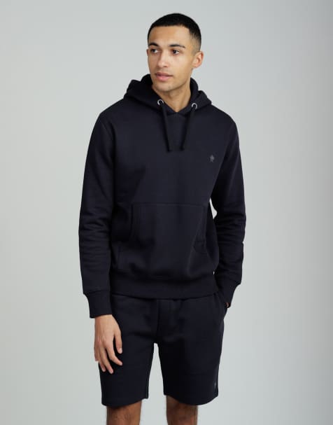 French Connection Cotton blend hoody and shorts co ord set in navy - view 1