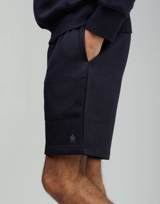 French Connection Cotton blend hoody and shorts co ord set in navy, 4 of 4