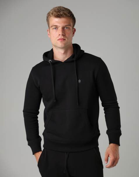 French Connection Cotton blend hoody in black - view 1