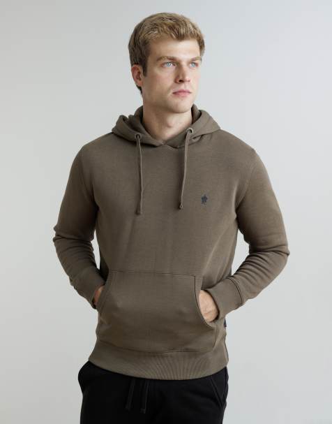 French Connection Cotton blend hoody in khaki - view 1