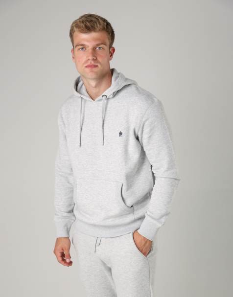 French Connection Cotton blend hoody in light grey - view 1