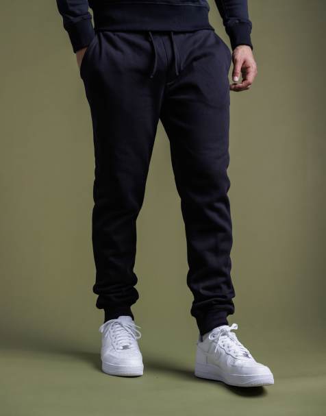 French Connection Cotton blend joggers in navy - view 1