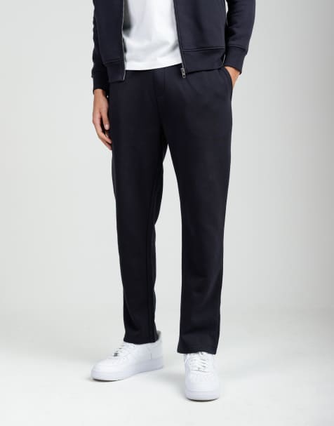 French Connection Cotton blend open hem joggers in navy - view 1