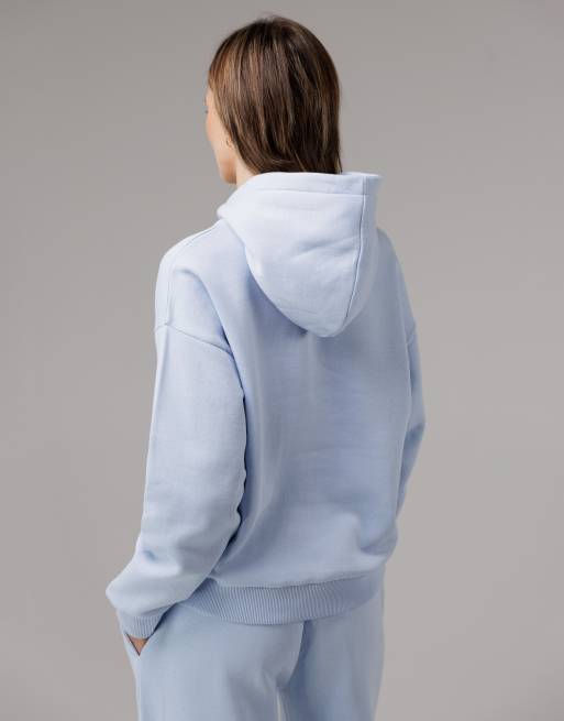 French Connection Cotton blend oversized kangaroo pocket hoody in blue, 2 of 4