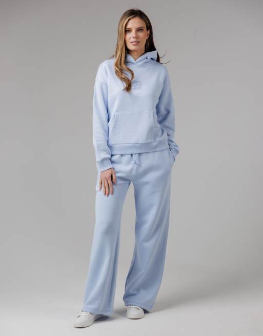 French Connection Cotton blend oversized kangaroo pocket hoody in blue, 3 of 4