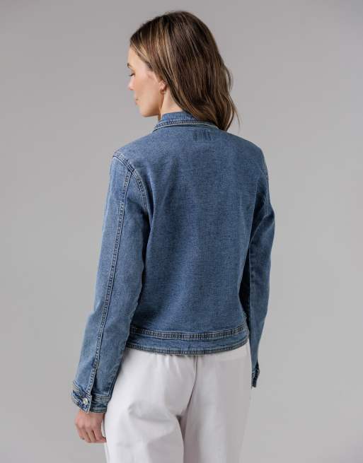 French Connection Cotton blend slim fit denim jacket in blue, 2 of 4