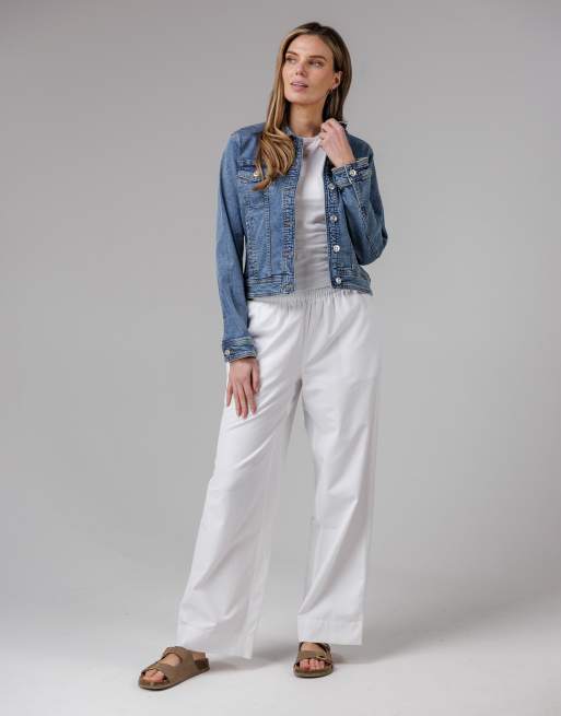 French Connection Cotton blend slim fit denim jacket in blue, 4 of 4